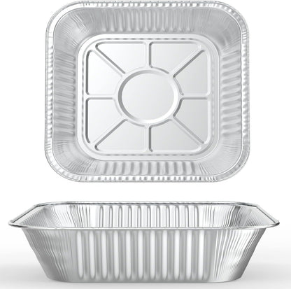 WANBAO 50 Pcs Disposable Aluminum Baking Pans, Square 8'' X 8'' X 2'' Inch for Meal Prep and Catering