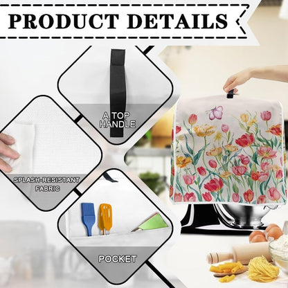 Floral Stand Mixer Cover for Kitchen Aid Mixers, Accessories with Pockets, Suitable for Kitchen Mixer Cover