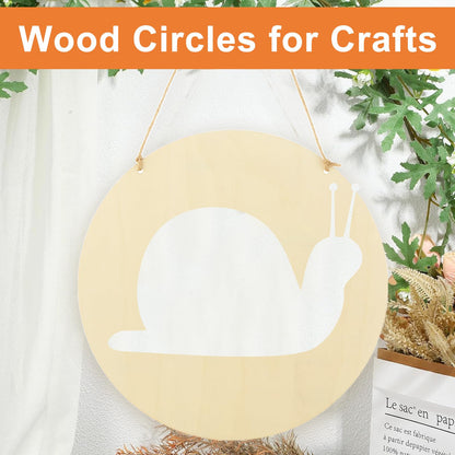 SHUESS 25PCS Wood Circles for Crafts 12 Inch Wood Rounds for Crafts, Unfinished Wooden Signs Wood Blanks Round Wooden Discs for DIY Christmas Home Decor Painting Door Hanger Design