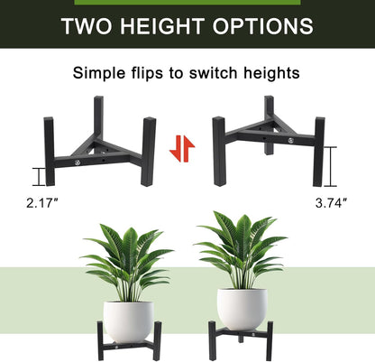 2 8-10inch Vigordream Metal Plant Stand, Adjustable Heavy Duty Sturdy Plant Holder for Indoor Outdoor Use, Height