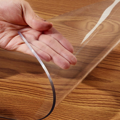AONCHLIU 1.5mm Clear PVC Table Cover Protector Thick Crystal Plastic Desk Table Cover Protection Waterproof Vinyl Clear