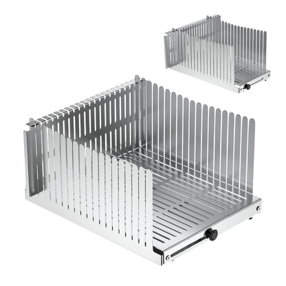 MOBBYKO Stainless steel Bread Slicer for Homemade Bread,Adjustable Width,Foldable Compact,Bread Slicing Guide,Bread Loaf Slicer,for Cakes,Bagels,slice is 0.5",Bread width: 5.5"-8.3"(Silvers)