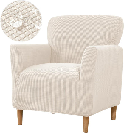 1-Piece CRFATOP Stretch Mid Century Modern Armchair Slipcover Solid Accent Chair Covers with Arms Soft Waterproof Chair