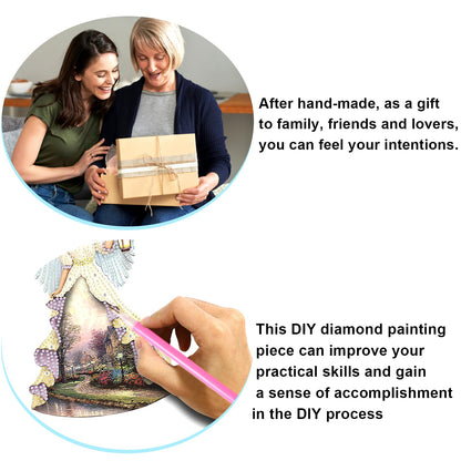 JZHYOAN Angel Diamond Art Desktop Ornaments Gem Painting Table Ornaments Gem Art for Adults Diamond Painting Desk Stand Crystal Arts Mosaic Kit DIY Desktop Kits with Special Shape