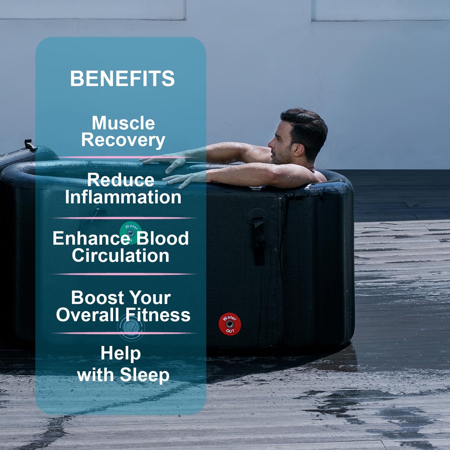 TrekFree Oval Ice Bath Tub for Athletes – Portable Cold Immersion Tub with Insulated Lid, Suitable for Indoor & Outdoor Use,Insulated Inflatable Ice Bath Designed for Cold Plunges and Adult Bathing