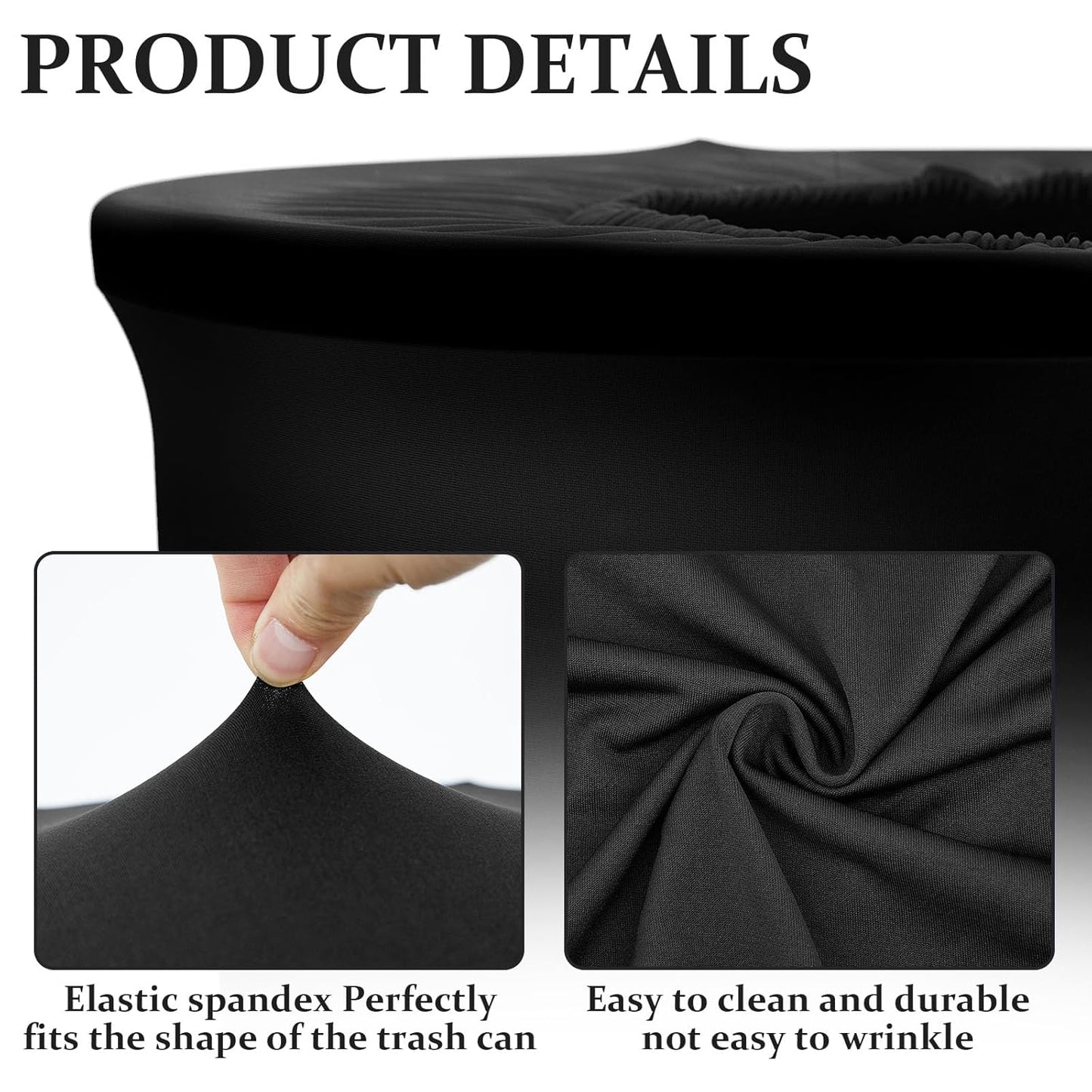 2 32 Tanlade Pcs Gallon Stretch Trash Can Spandex Cover Outdoor Waste Garbage Can Spandex Covers for Indoor Kitchen