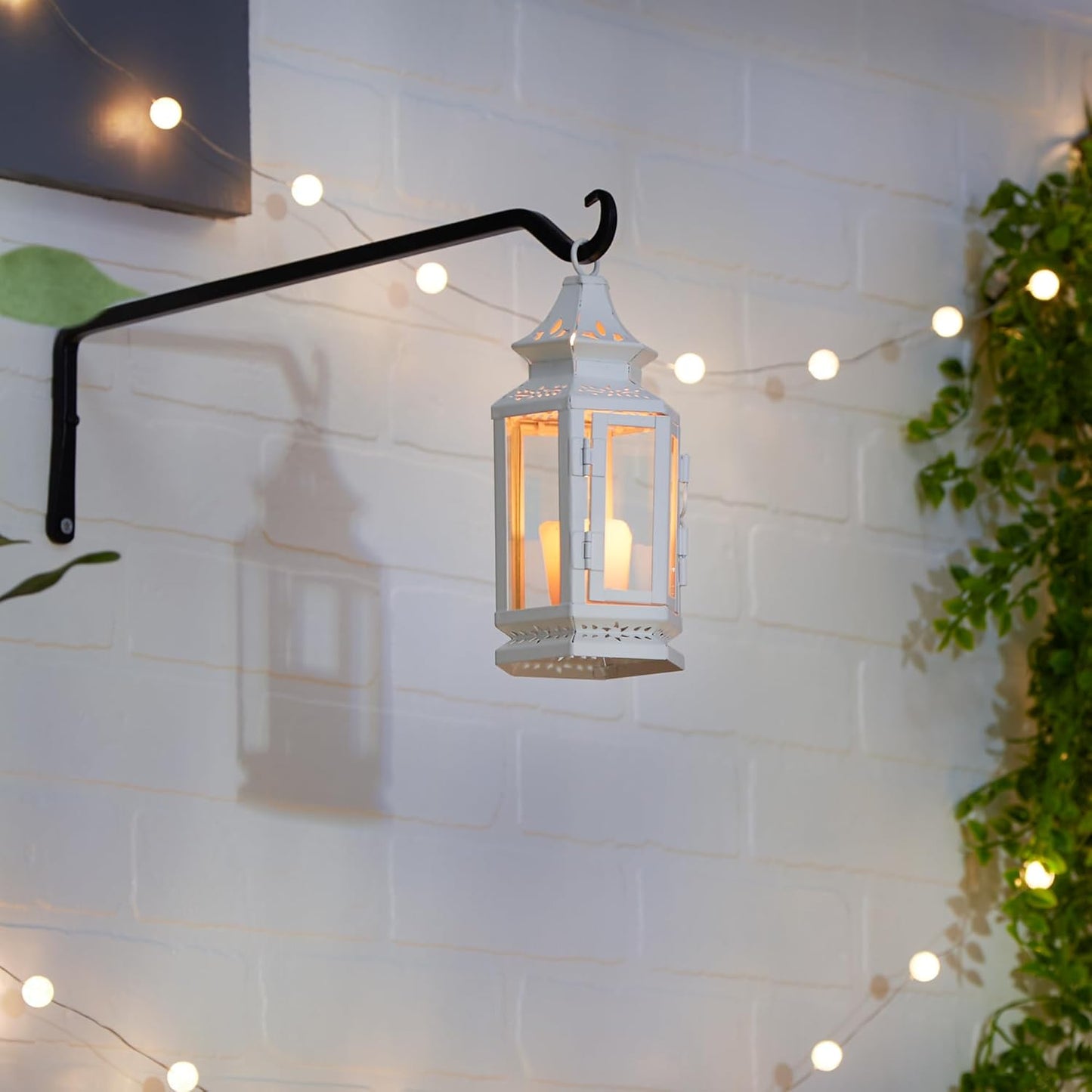 Accent Plus Indoor Lantern, Decorative Outdoor Christmas Candle Lantern, 3.75 x 3.25 x 8 Inches