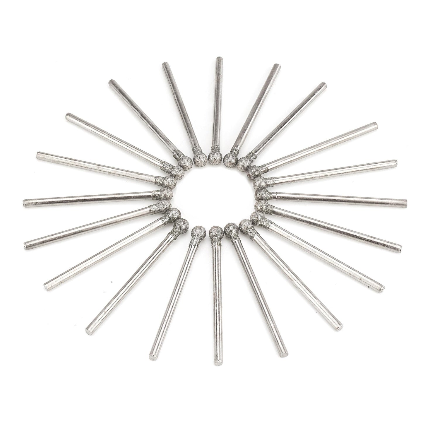 ILOVETOOL 4mm Circular Head Diamond Burs for Stone Carving Tools Pack of 20Pcs
