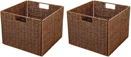 Trademark Innovations Foldable Storage Basket with Iron Wire Frame (Set of 2)