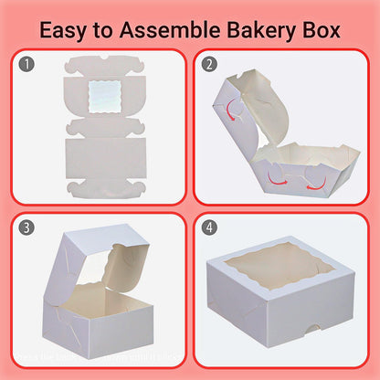 SLShePack 80 Pack 4x4x2 Inches Small Bakery Treat boxes Cookies Boxes Mini Baking Boxes for Cake,Pie, Cinnamon Roll Treat,Chocolate Truffle Box Party Wedding Favor