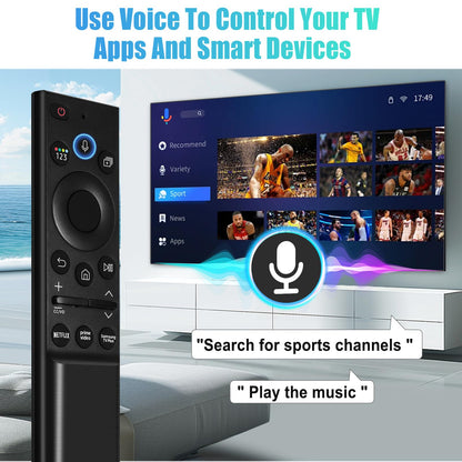 BN59-01385A Solar Voice Remote for Samsung TV Remotes Replacement with Bluetooth Rechargeable Solar Cell Fit for Samsung Remote Control for Smart TVs Frame Neo LED Ultra HD Series