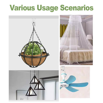 Aidoclip 6 pcs Ceiling Hooks for Hanging Plants,Hanging Hanging Lights Metal Small Hooks,Indoor Outdoor Wall Heavy Duty Plant Hanger Swag Hook