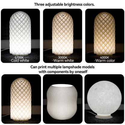 Cxydm led lamp kit 001 Compatible with Bambu Lap H2D/A1/A1mini/P1S/P1P/X1C Light kit, Three Colors with Power-Off Color Memory, Makerworld‘s 3D Printed DIY Light Models, 5V USB Powered, 2Pack+Charger