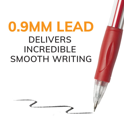 BIC Velocity Strong Lead Mechanical Pencils, With Colorful Barrel, Thick Point (0.9mm), 12-Count Pack Mechanical Pencils With Erasers