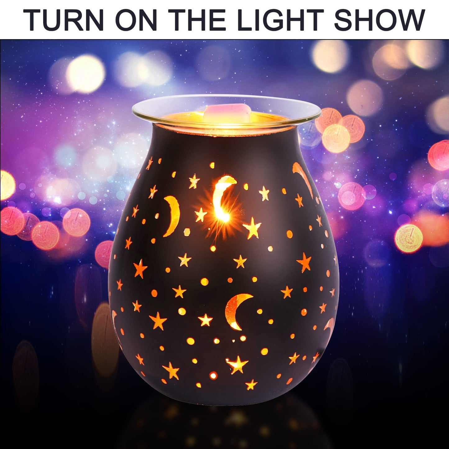 Wax Warmer for Scented Wax,Electric Glass Wax Melt Warmers Birthday Gift,Star Night Light Wax Burner Melter,Scented Oil Candle Warmer Wedding for Girl,Mom,Wife,Husband,Sister