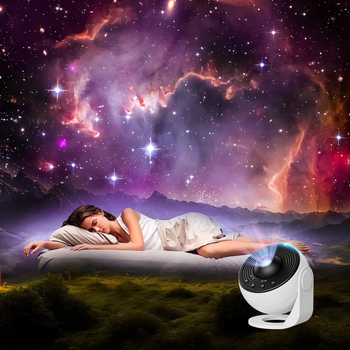 Planetarium Projector for Bedroom, 13 in 1 Star Projector Galaxy Light, Ceiling Night Light Milky Way Mood Lighting with Timer, LED Space Galaxy Lamp Bedroom Room Decor for Adults Kids - White