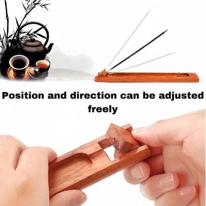 RE RELIURE 2 Packs Wood Incense Holder for Sticks with Adjustable Angle, Incense Stick Holder with Ash Catcher,Stick Incense Burner,9.8 Inches