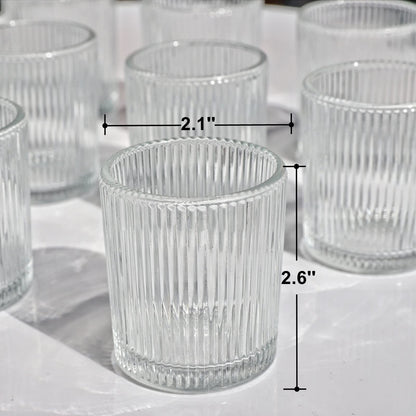VOHO Clear Votive Candle Holders for Table Centerpiece, Glass Candle Holder Bulk Set of 12, Glass Votive Holder for Home Decor & Holiday Decor(2.1 x 2.6 Inch, Clear)
