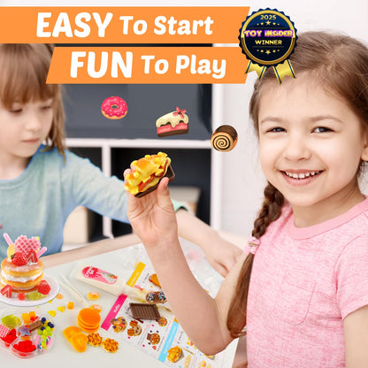 12 Making Miniature Food, Mini Dessert Cup Making Craft Set, DIY Mini Food, NOT Edible, Birthday Idea for Kids Age 6+, Fun Party Gift(Mini food1)