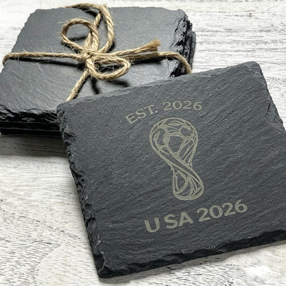 MONKEY SUN 24 Pack 4 x 4 Inch Gorgeous BlackSlate Stone Coasters Bulk Square Coaster forLaser Engraving,Painting,Drink Bar KitchenHome,DIY Handmade Natural Rough Edge,Set of 24