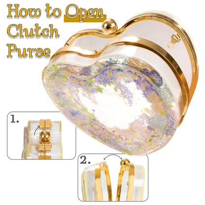 FUNSHOWCASE Resin Shaker Mold Clutch Purse Complete Kits of 9 6" Large Heart Bag DIY Accessories