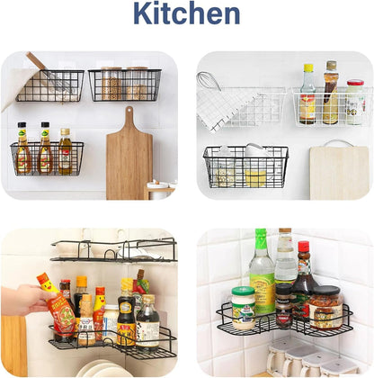 YOLOPLUS+ Shower Caddy Adhesive Hooks - Strong No-Drill Sticker Hooks for Bathroom & Kitchen | 8 Pack
