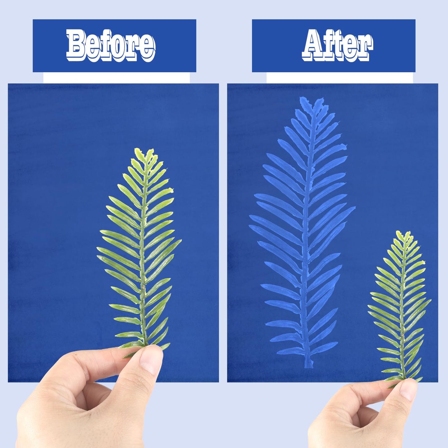 Engrowtic 120 Sheets Sun Print Paper Kit Cyanotype Paper Set High Sensitive White Solar Activated Nature Sun Printing Drawing Kit for Adults Crafts DIY Project