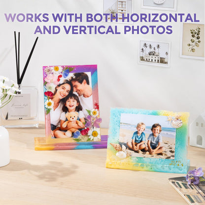 LET'S RESIN Picture Frame Resin Molds,Large Unique Silicone Molds for Photo Frame,Rectangle & Heart Shape Epoxy Molds for DIY Home Decor,Handmade Gifts