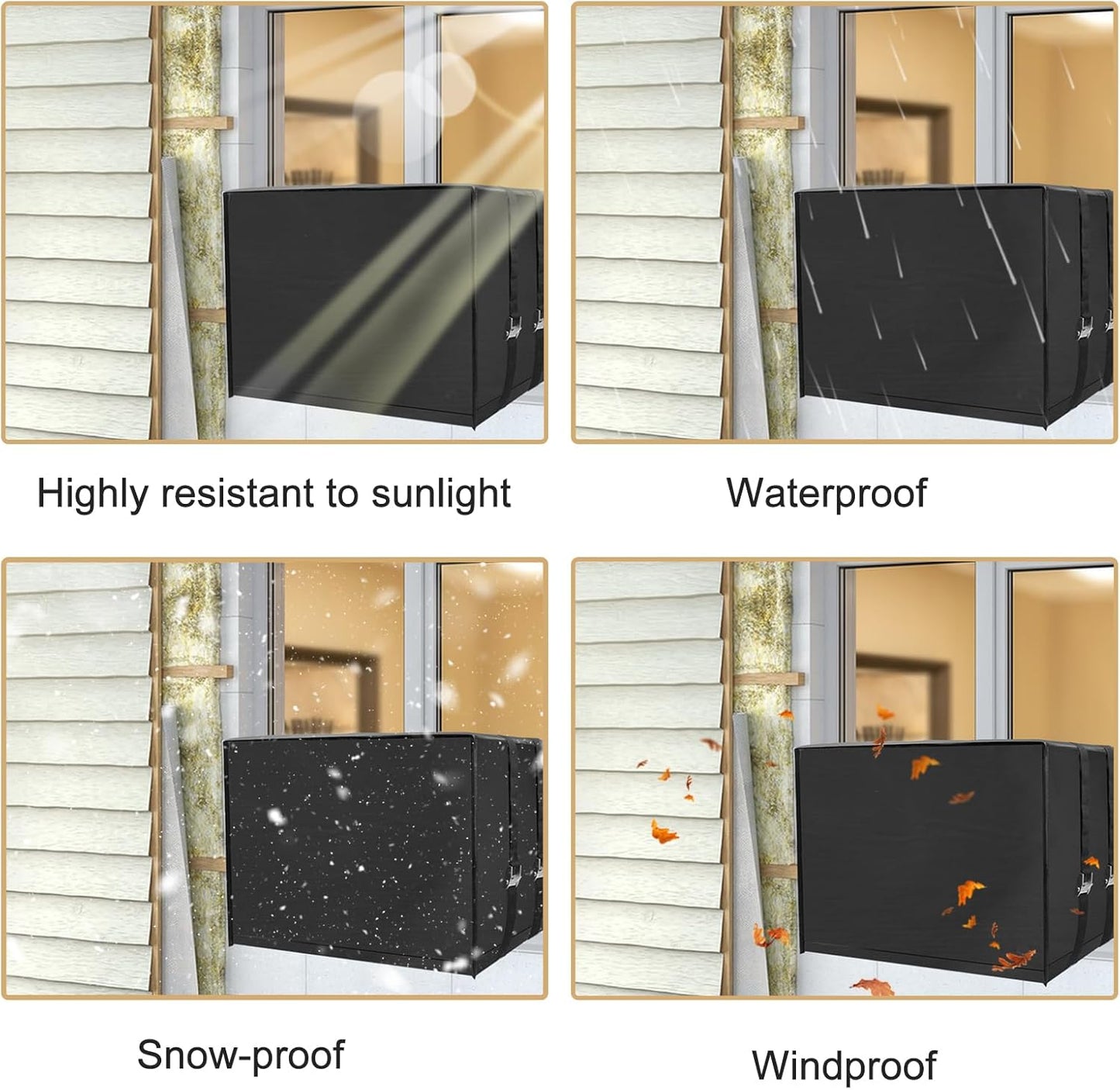 Insulated Air Conditioner Cover for Window Units, 3 Layers Waterproof Insulation for Outdoor AC Protection