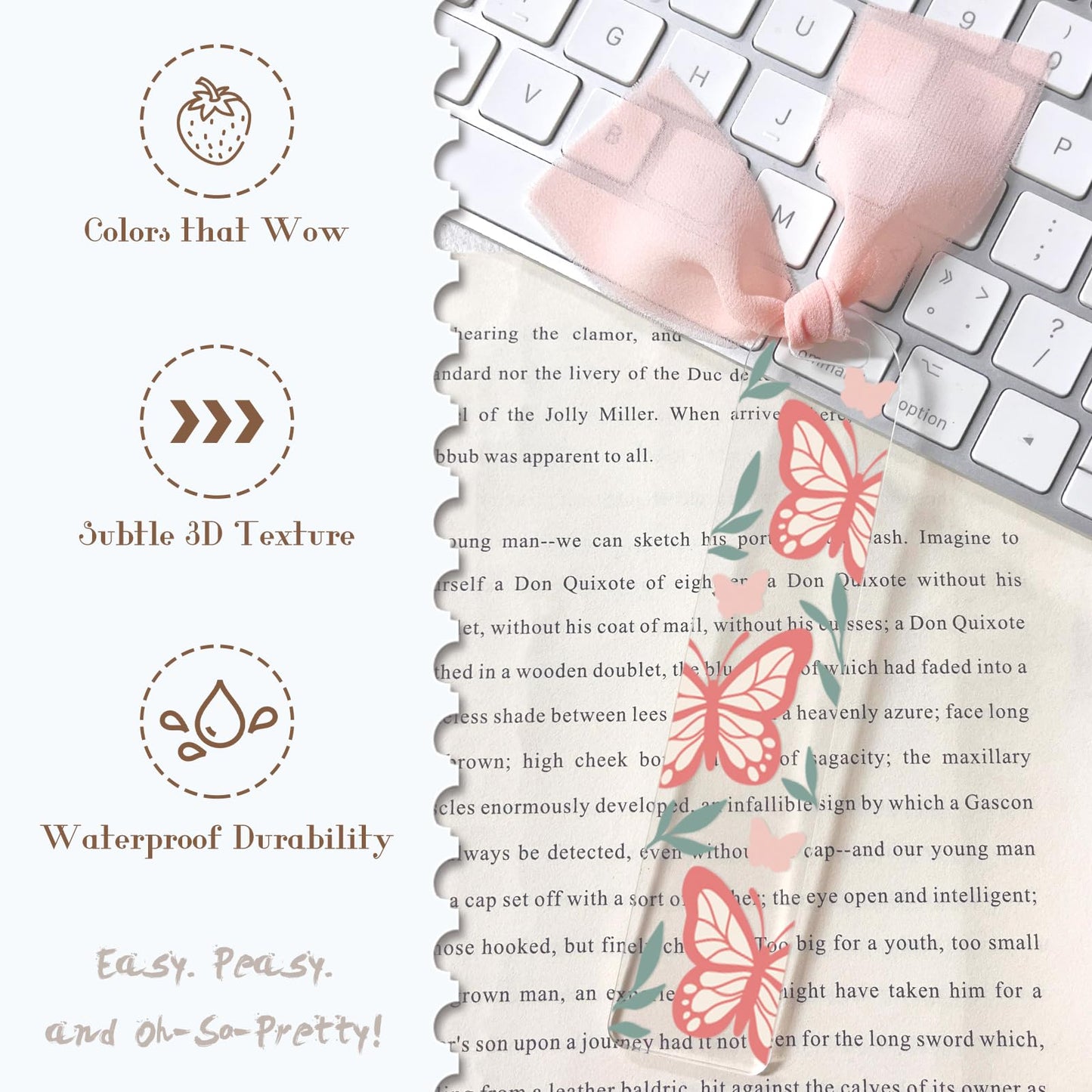 Dazoratix Floral Acrylic Bookmark Blanks - 60 Pcs Cute Flower Bookmarks Making Kit Bulk Aesthetic UV DTF Transfer Stickers Reading Book Lover Bookish Reader Women Girl Kid Student Teacher School Gifts