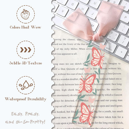 Dazoratix Floral Acrylic Bookmark Blanks - 60 Pcs Cute Flower Bookmarks Making Kit Bulk Aesthetic UV DTF Transfer Stickers Reading Book Lover Bookish Reader Women Girl Kid Student Teacher School Gifts