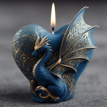Dragon Candle Mold, 3D Heart Shape Animal Dinosaur Silicone Molds for Candle Making, Epoxy Resin Casting Molds for Handmade DIY Soap & Aromatherapy DIY Home Desk Decor