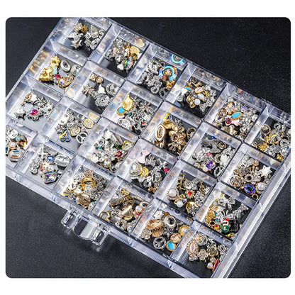 MIOINEY Compartment Storage Box 72 Grids Acrylic Organizer Box with 3 Drawers Storage Containers Transparent Organizer for Crafts Art Supply Painting Nail Tip Bead Earring Ring (Clear)