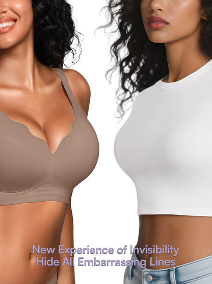 Wireless Jelly Bras for Women No Underwire with Support - S-2XL Seamless Bralettes Everyday Comfort Tshirt Padded Bra