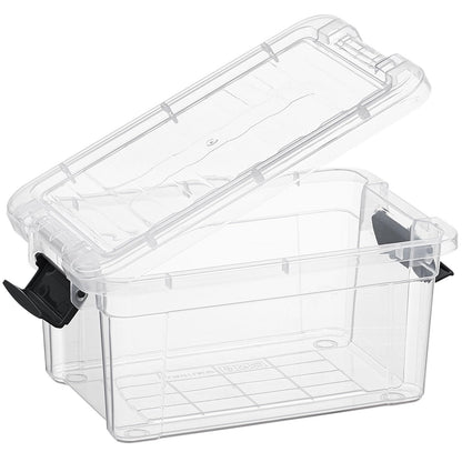 Superio Clear Plastic Storage Bin with Lid, 1.75 Qt, Non-Toxic, BPA Free, Odor Free, Organizer Storage Box, Stackable Plastic Tote for Home, Garage, School, and Office, X-Small