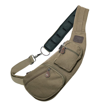 Rothco Vintage Canvas Crossbody Sling Bag – Compact Travel Shoulder Backpack 2L Storage