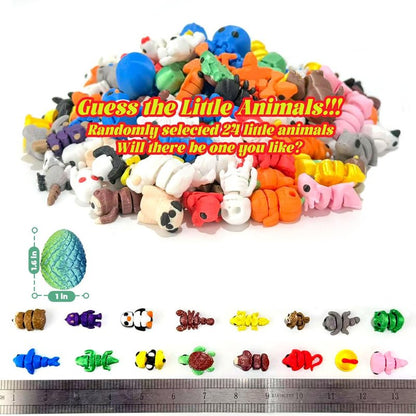 24 Pcs 3D Printed Easter Eggs with 24pcs Random Mini Animal Inside,Home Office Decor Executive Desk,Christmas, Easter, and Birthday Gifts