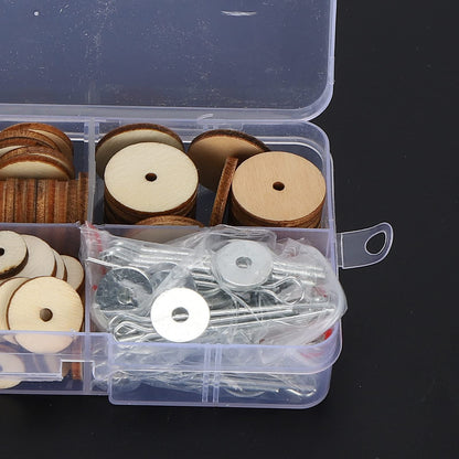 50 Set Doll Joints Cotter Pin Skeleton Movable Engage Bolt for Teddy Bear Making Supplies - Wood