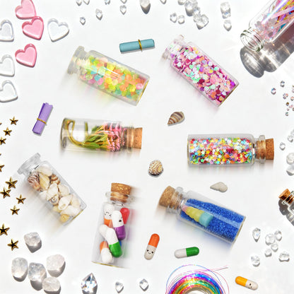 100Pcs 12ml Mini Glass Bottles with Cork Stoppers - Small Clear Vials for DIY Crafts, Wedding Favors, Halloween Decor, Wishing Spell Jars, Includes Funnel-(22 * 60 mm)