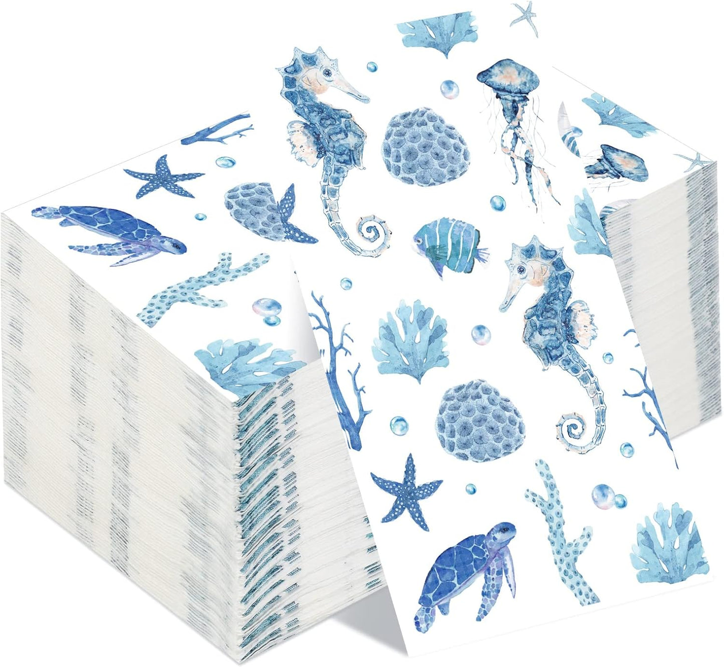 200 2 Summer Geyoga Pcs Guest Napkins Ply Disposable Decorative Guest Towel Napkins Nautical Coastal Paper Hand Towels
