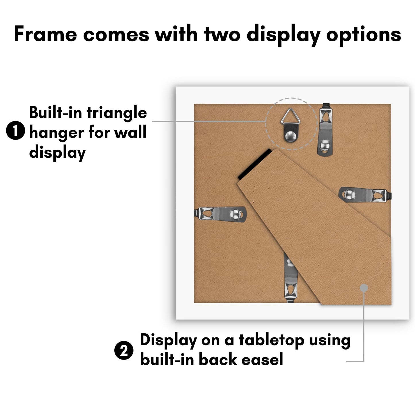 Americanflat 4x4 Picture Frame with Polished Plexiglass - Set of 5 - Galleria Collection - Square Frames for Tabletop and Wall Display - White