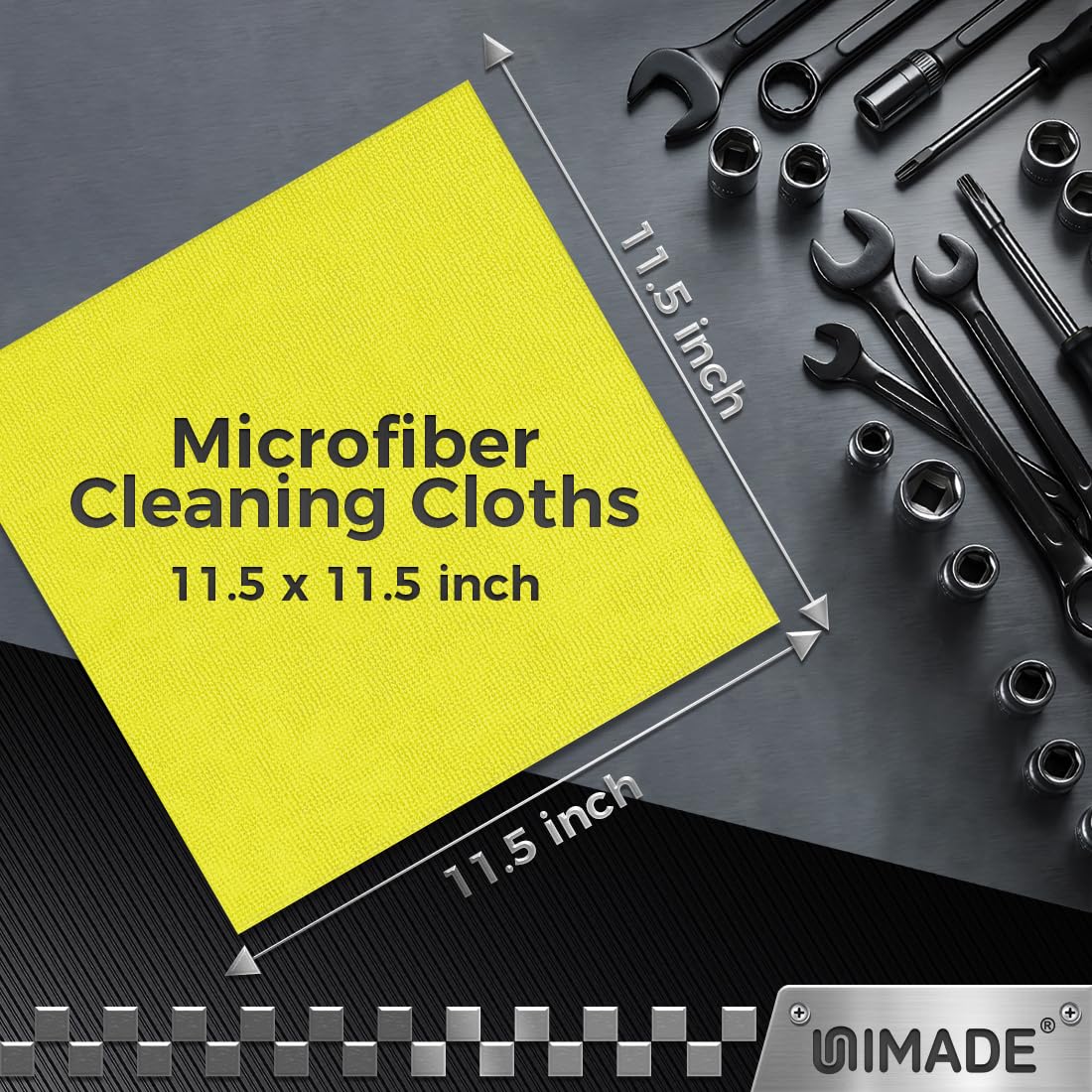 UNIMADE Microfiber Cleaning Cloth, 200PK Reusable Shop Rags Bulk Microfiber Cleansing Cloth Lint Free Cleaning-Towel for Car Kitchen Automotive Bar Mechanic Restaurant Garage,11.5"x11.5",Multicolor