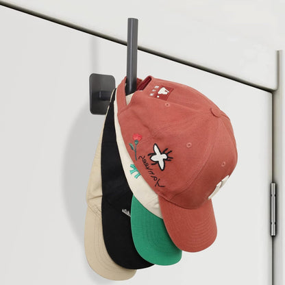 Hat Rack for Baseball Caps, Adhesive Hat Hooks for Wall, No Drilling Strong Storage Organizer for Door, Closet, Bedroom