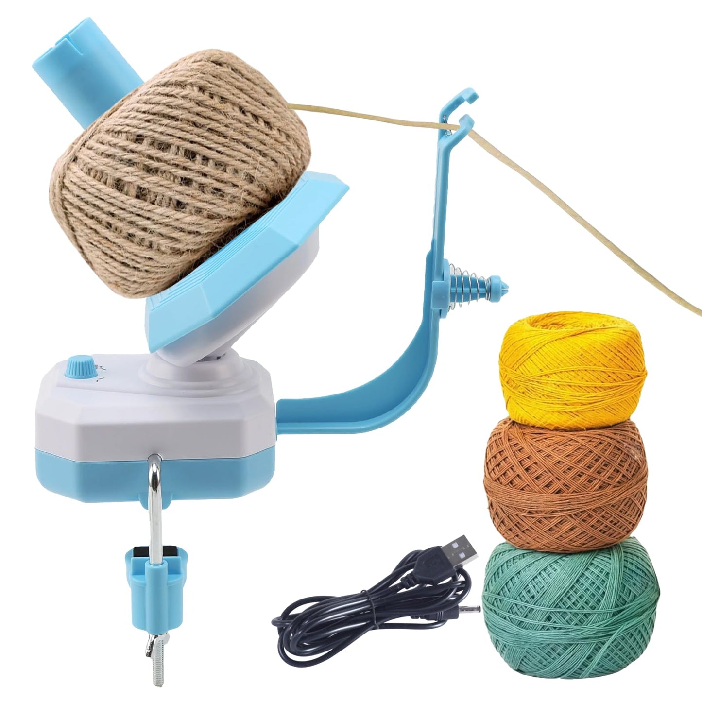 Spalivivre Electric Yarn Ball Winder, Automatic and Stepless Speed Yarn Winder, 10 oz Large Capacity, Easy to Use, Upgrade Yarn Spinner for Knitters and Crochet Lovers
