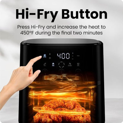 Chefman Air Fryer - 4 QT Compact Airfryer with Hi-Fry Technology & Touch Controls - Black