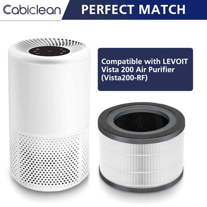 Vista 200 Air Purifier Replacement Filter Compatible with LEVOIT Vista 200 Air Purifier, 3-in-1 Replacement Filter, Activated Carbon, Vista200-RF, 2 Pack