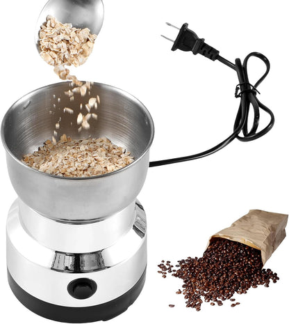 Electric Coffee Grinder, Mini Spice Grinder with 4 Stainless Steel Blades, 300ml Portable Mill Grinder for Home Kitchen