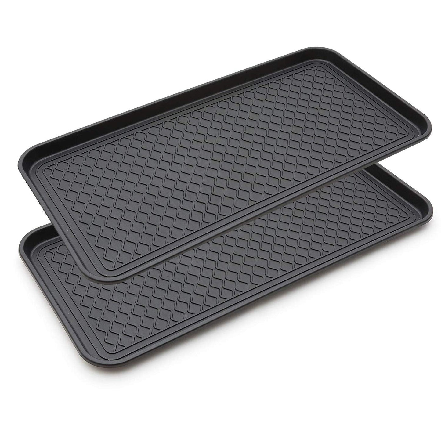 2 Pack Large Multifunctional Tray Mat Washable Indoor or Outdoor Tray Mat for Shoes Boots Plants Pots Paint Tins Pet Bowls Car Storage, 30 x 15 x 1.2 Inches