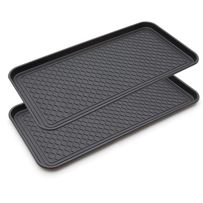 2 Pack Large Multifunctional Tray Mat Washable Indoor or Outdoor Tray Mat for Shoes Boots Plants Pots Paint Tins Pet Bowls Car Storage, 30 x 15 x 1.2 Inches