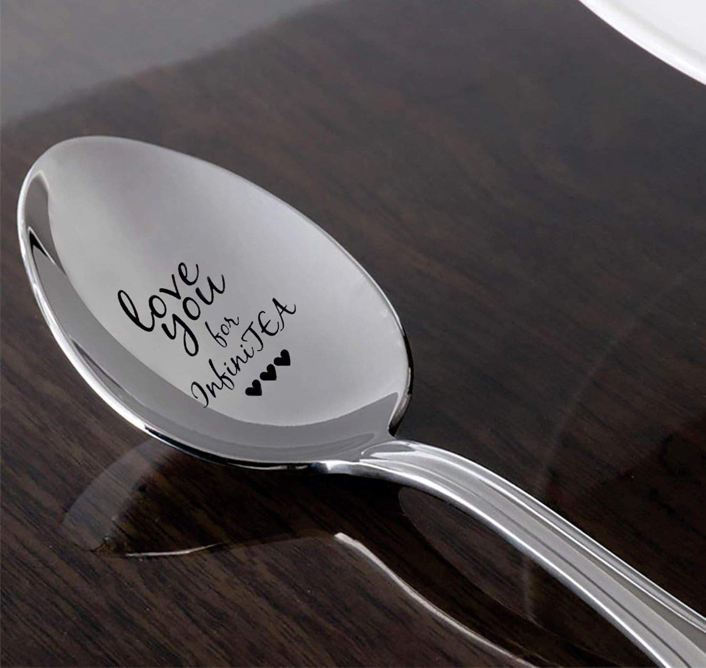 Love You For Infinitea - Engraved Spoon Gift for Tea Lovers, Unique Bestie Gift, Valentine’s Gift